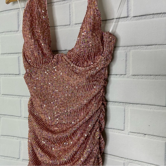 Hello Molly Heart Send Sequin Pink Dress size 2 extra small - Picture 3 of 13